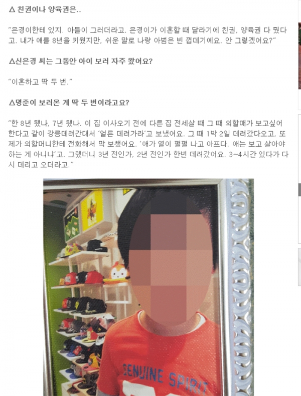 신은경 아들 논란 보도 2