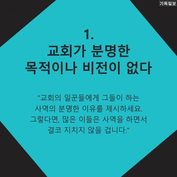 열심히 섬기다 탈진, 교회 안 나오는 일꾼들 이유 5가지 교회 성장 컨설팅 전문가 톰 레이너 박사 최신 칼럼에서