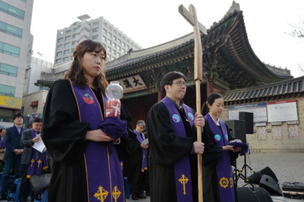 한국기독교장로회 총회(이하 기장총회)에서 주최한 시국기도회가 지난 3월 21일 오후 3시부터 진행됐다.