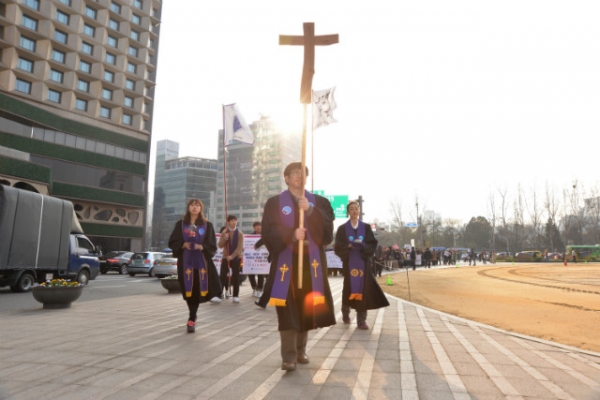 한국기독교장로회 총회(이하 기장총회)에서 주최한 시국기도회가 지난 3월 21일 오후 3시부터 진행됐다.