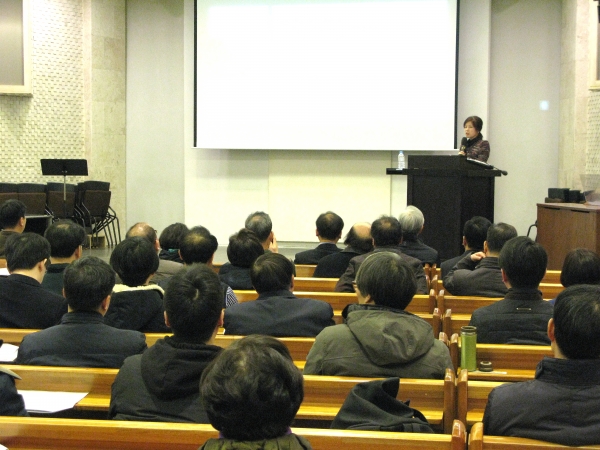 2017 양화진 역사강좌가 열리고 있는 한국기독교선교100주년기념교회 내 강연 모습.