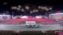 북한 조선중앙TV는 8일 평양 김일성광장에서 조선인민군 창건 75주년 열병식을 진행했다고 9일 보도했다. 사진은 조선중앙TV 캡처. ⓒ뉴시스