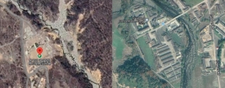 풍계리 핵실험장(왼쪽 사진)의 위성사진으로, 옆에 장흥천이 흐르고 있다. 장흥천은 길주군 주민들의 식수원인 남대천과 합사한다. 풍계리 핵실험장에서 1.5km 떨어진 지점에 화성 정치범 수용소(오른쪽)가 있다. 