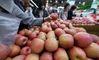 24일 서울 시내 한 대형마트에서 시민들이 사과를 구입하고 있다. ⓒ뉴시스