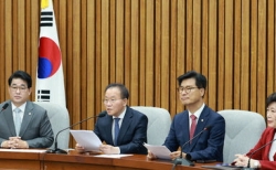 윤재옥 국민의힘 당대표 권한대행 겸 원내대표가 26일 오전 서울 여의도 국회에서 열린 원내대책회의에서 발언하고 있다. ⓒ뉴시스