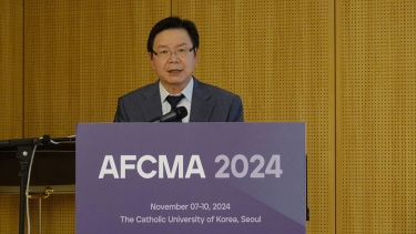 윤승규 제18차 아시아 가톨릭의사협회 국제학술대회(AFCMA 2024) 조직위원장(서울성모병원장)이 기자간담회에서 발언하고 있다. ⓒ서울성모병원
