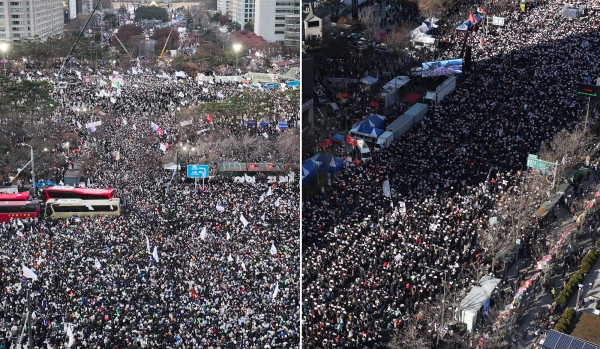 탄핵 촉구 탄핵 반대 집회