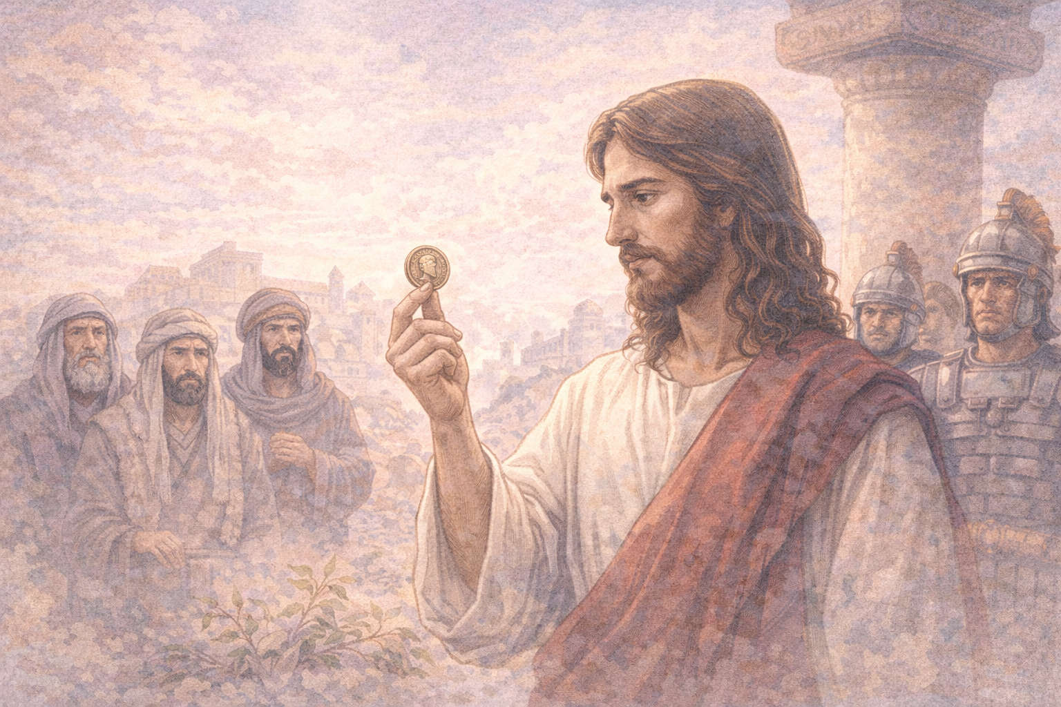 예수님과 동전의 고요한 순간