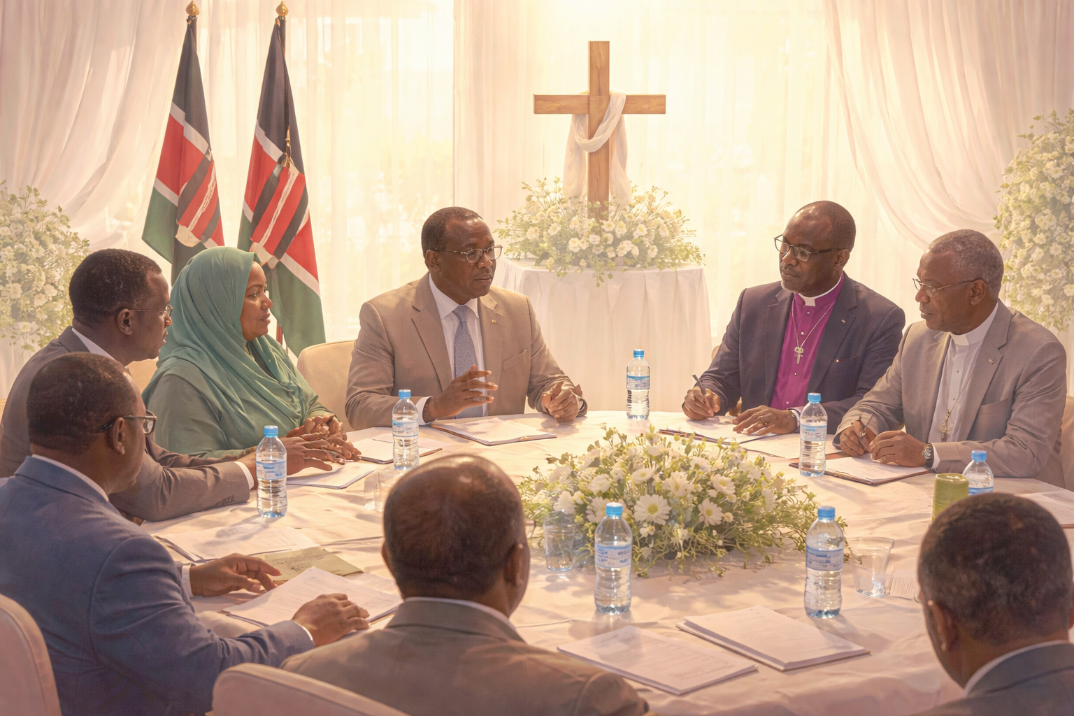 케냐 선거 관계자들과 기독교 지도자들의 회의
