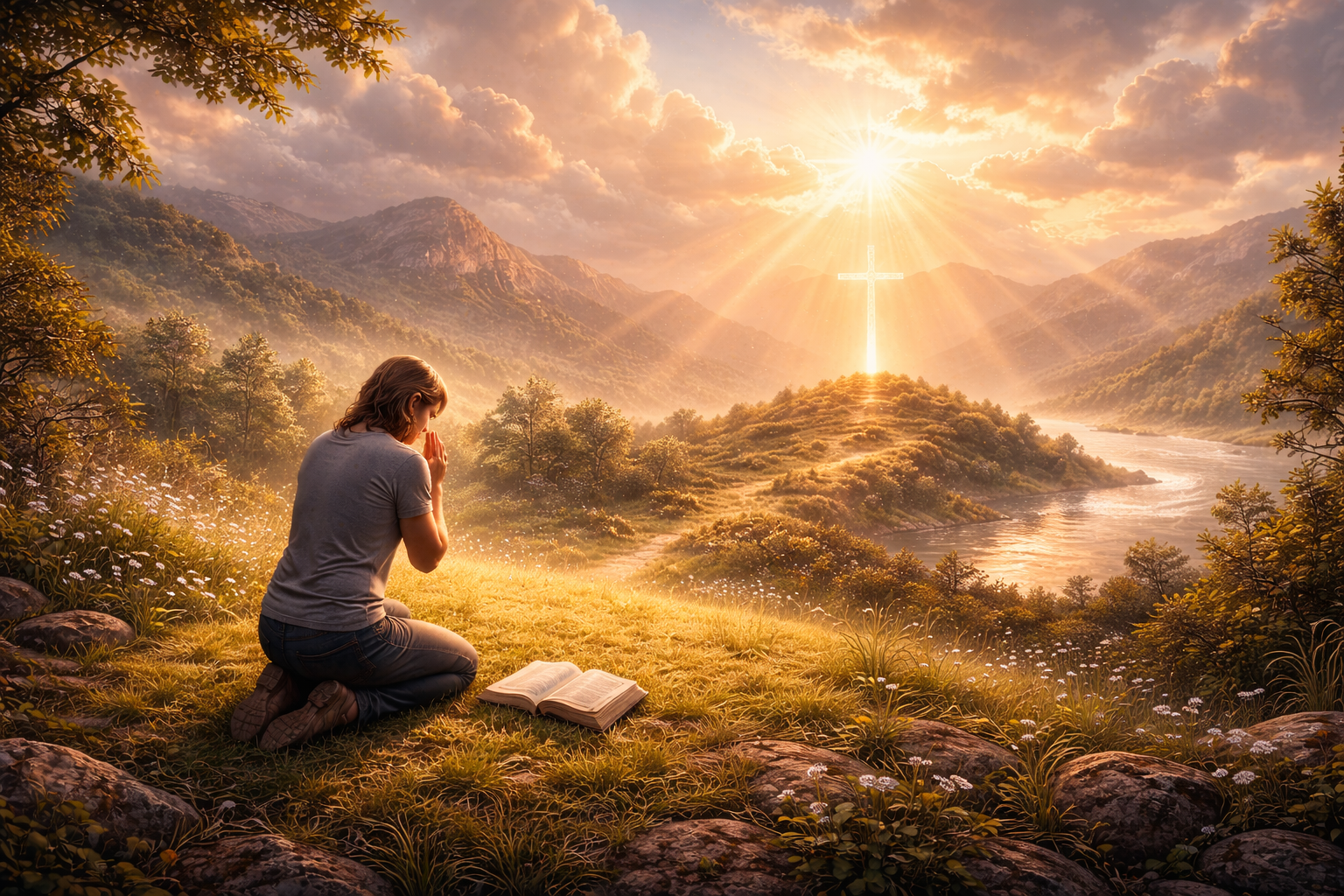 기도의 아침빛 속에서