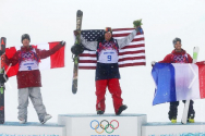 금메달로 하나님께 영광을 돌린 데이빗 와이즈 선수의 수상 모습. ⓒsochi2014.com