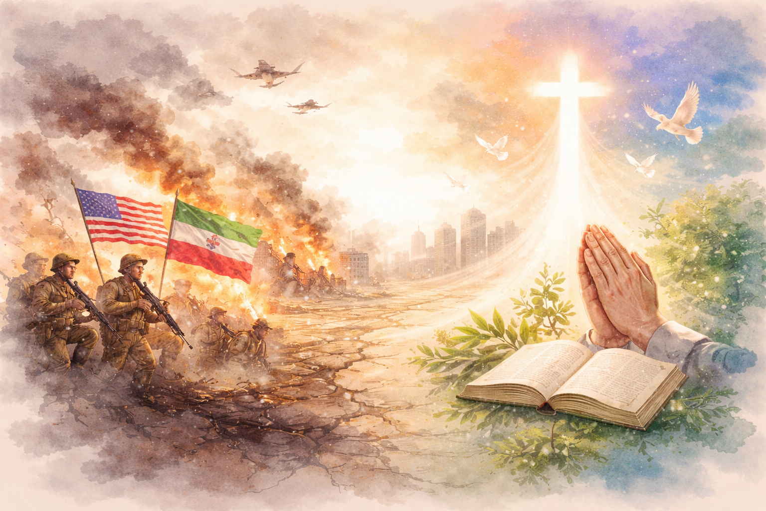 전쟁과 평화의 상반된 장면