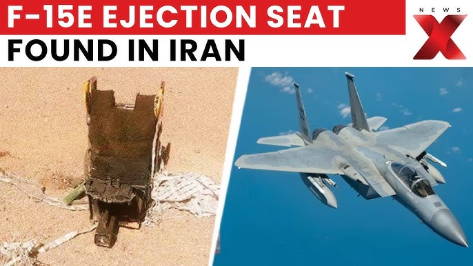 이란 매체가 이란이 미 F-15E 전투기를 격추했다면서 내보낸 파편 사진(왼쪽)과 F-15E 전투기