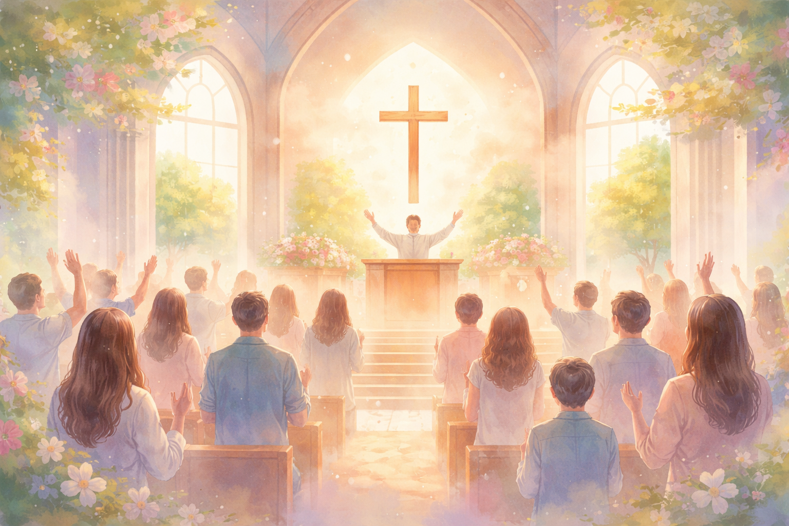 햇살 속 예배의 순간