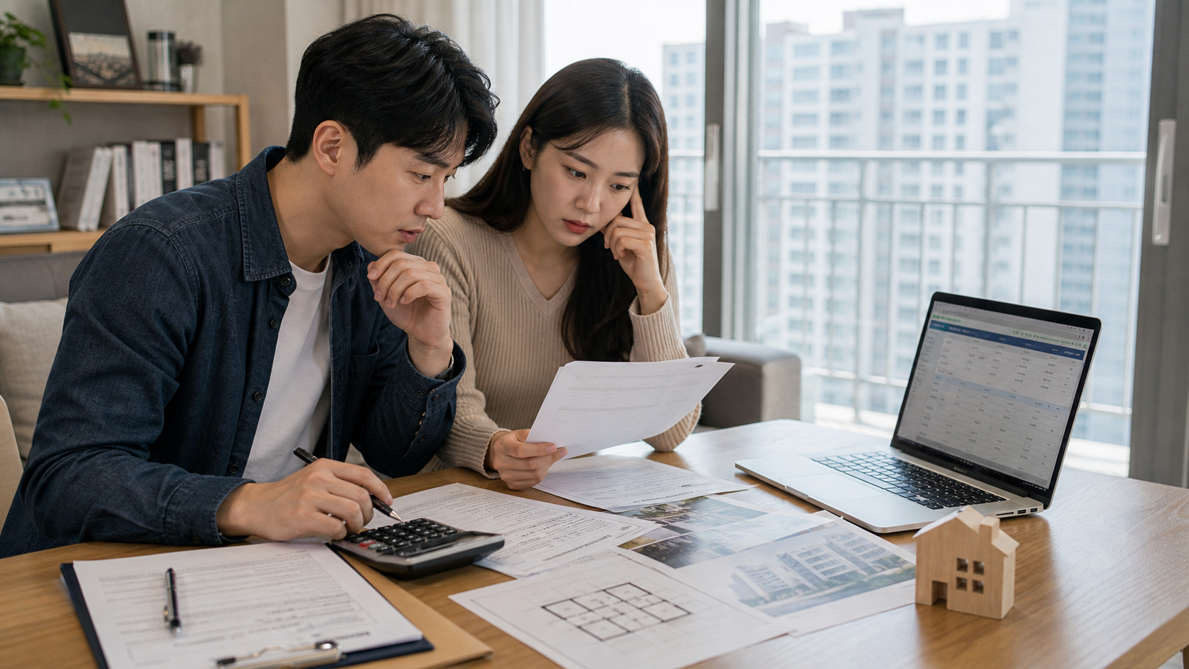 전세와 월세 계약 조건을 비교하는 세입자의 모습. 이미지=AI 생성 / 기독일보