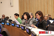 유엔여성지위위원회(CSW)에서 기조연설하는 조윤선 여성가족부 장관