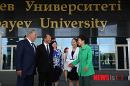 카자흐스탄 나자르바예프 대학 방문한 박 대통령