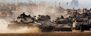 가자지구 인근 집결한 이스라엘군 탱크