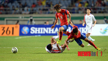 치열한 아시안게임 남북축구