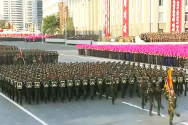 노동당 창건 70주년 기념 열병식 핵배낭 부대 모습