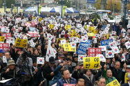 10일 낮 서울역 광장에서는 &#039;새로운 한국을 위한 국민운동&#039; 주최로 &#039;대통령 하야반대 및 국가안보를 위한 집회&#039;가 열렸다. 