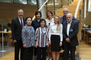 핀란드의 국회의원들과 함께 한 한국 순교자의 소리 팀.