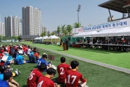 한국교회총연합이 주최한 2018 한국교회 목회자 축구대회가 24일 하남시 종합운동장에서 열렸다. 할렐루야조와 임마누엘조로 나눠 진행된 이번 대회에는 모두 11개 교단에서 참여했다.