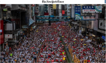 뉴욕타임스에 실린 홍콩 100만 시위 사진