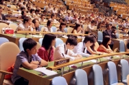 지난해 유엔 청소년 총회에 참여한 한국대표들