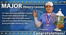 박인비의 대기록 달성을 축하는 LPGA