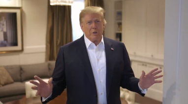 미국 트럼프 대통령이 자신의 SNS에 동영상을 올려 건재를 과시했다. 동영상 속에서 발언하고 있는 트럼프 대통령.