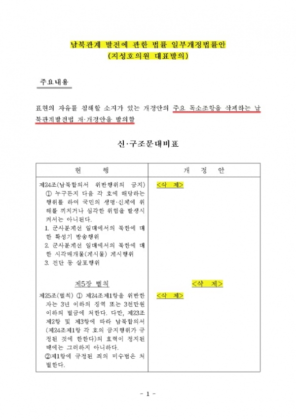 대북전단 금지법 재개정안