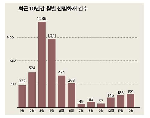 최근 10년간 산림화재 발생 현황