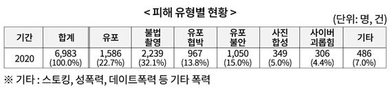 디지털 성범죄 피해유형별 현황