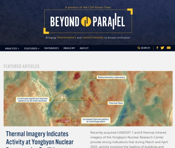  미국 전략국제문제연구소(CSIS) 산하 북한 전문사이트 '분단을 넘어(Beyond Parallel)' 갈무리. 2021.04.21