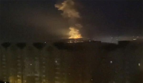 러시아군의 습격을 받은 우크라이나 수도 키예프의 모습.