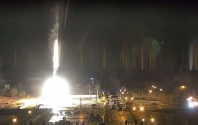 4일(현지시간) 러시아군의 우크라이나 최대 원자력발전소인 자포리자 원전 포격 모습. ⓒ우크라이나 전략통신정보보안센터 텔레그램 갈무리