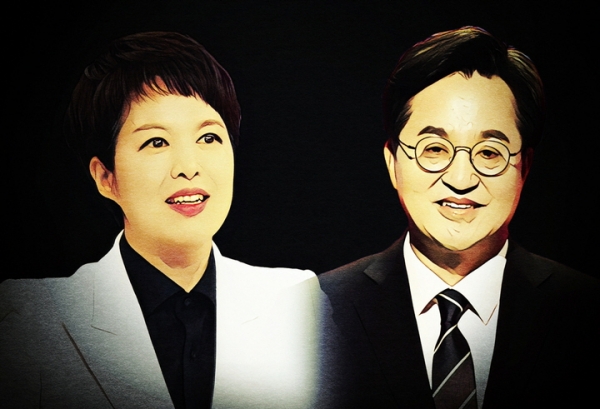 왼쪽부터 경기도지사 후보인 김은혜 김동연 후보